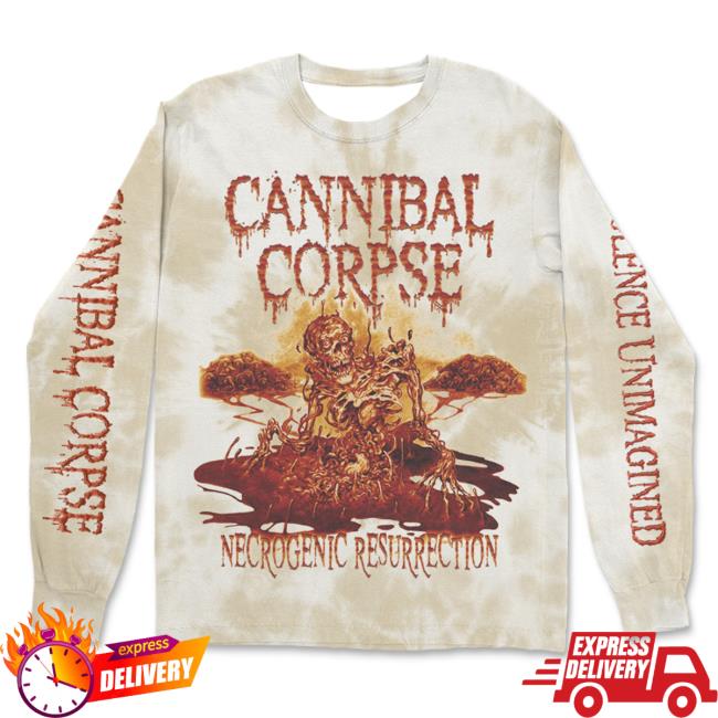 Official Kings Road Merch Store Cannibal Corpse Necrogenic Ressurrection Pullover Sweatshirt (Natural/Gold Kings Road Shop CannibalCorpse