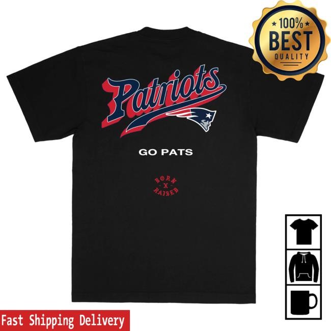 Official Born X Raised + Patriots Pro Script Shirts: Black NFL 2025 Kickoff