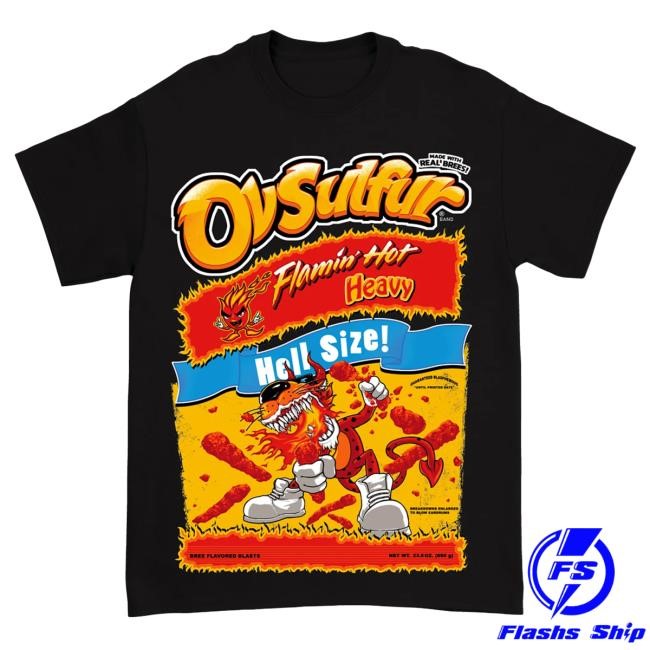 Official Indie Merch Store Ov Sulfur "Flamin' Hot BREEtos (Orange)" Tshirt Indiemerchstore