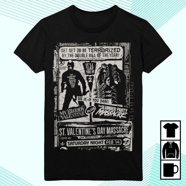 Gutter Garbs Valentine's Day Massacre Double Feature: Newspaper Ad Hot Shirt | Official Merch