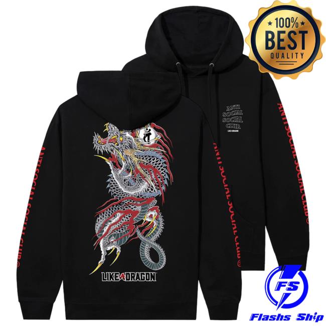 Official Anti Social Social Club Merch Shop Assc X Like A Dragon Tattoo LS Hoodie
