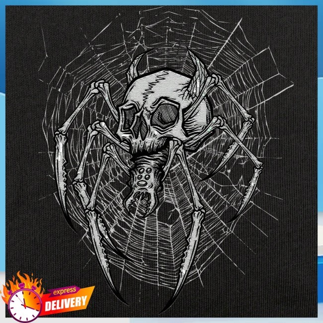 Official Romwe Goth Skull And Spider New T-Shirt - Romwe