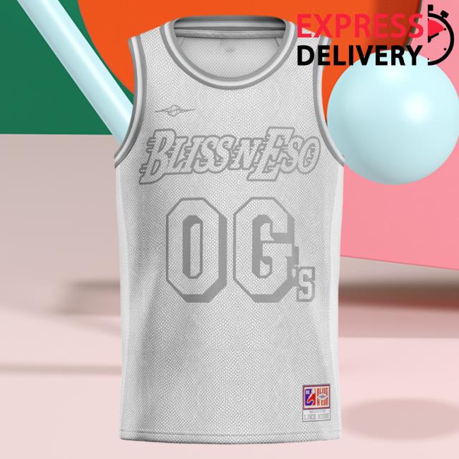 Official Merchbar Bliss n Eso Snake Print Basketball Jersey White Shirt 2023 Merch Bar