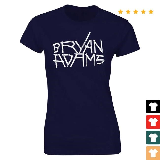 Official Bryan Adams So Happy Typed Logo - Navy Ladies Top Shirt BryanAdams