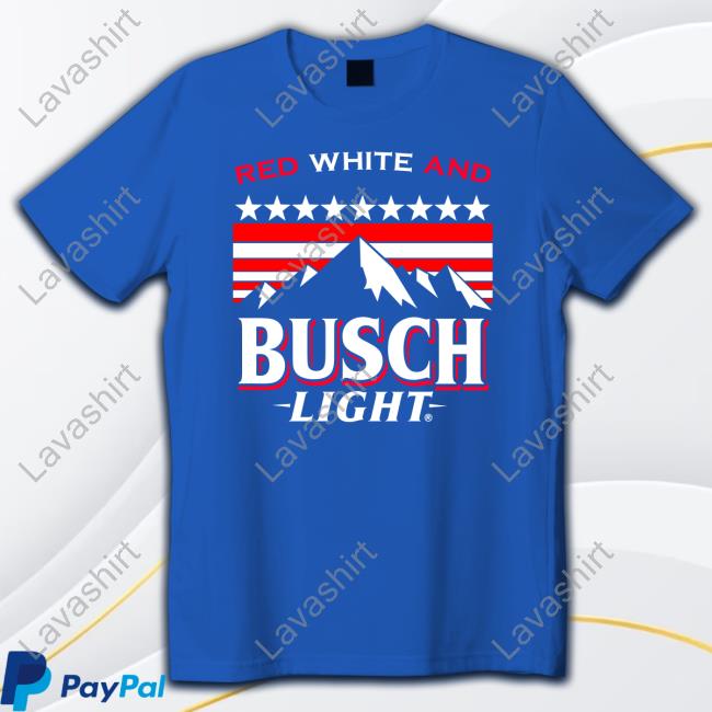 Rowdy Gentleman Busch Light Red White And Busch Light Mountains Tee